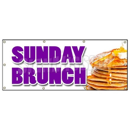 Signmission SUNDAY BRUNCH BANNER SIGN breakfast lunch champagne buffet egg benedict B-96 Sunday Brunch